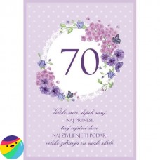 Voščilnica za 70 let - Vijolična Voščilnica za 70 let - Vijolična
